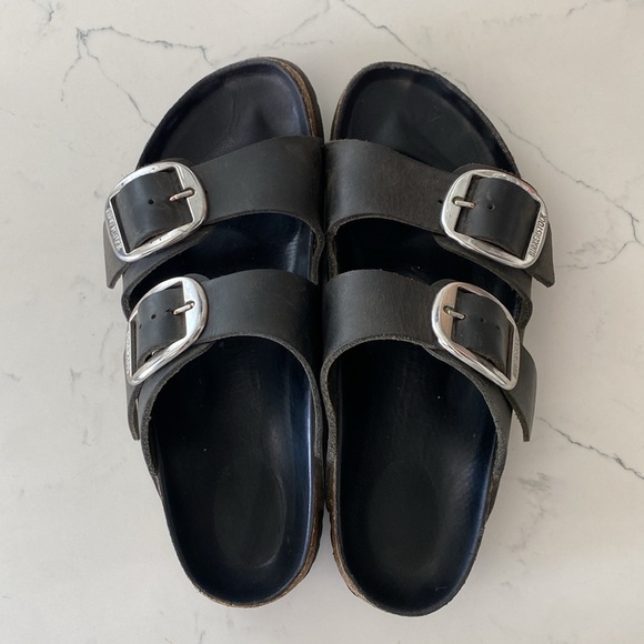 Birkenstock Arizona Big Buckle, Black Sz 38 - Picture 2 of 4